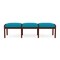 Lesro Lenox Wood 3 Seat Bench Wood Frame, Mahogany, OH Waterfall Upholstery LW3001 - alternate 1